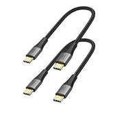 CableCreation Short USB C to USB C Cable 2 Pack, Type C Fast Charging USB C Cable 0.8FT, Double-Braided Exterior Compatible with Galaxy S22 Ultra S22 S21 S20 Note 20, MacBook, iPad mini 6