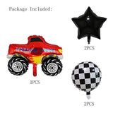 5 Pc Monster Truck Foil Balloons Kids Birthday, Baby Shower, & Car Party Decor