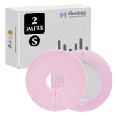 Geekria 2 Pairs Flex Fabric Headphones Ear Covers - Product Safety Certified - Washable & Stretchable Protectors for Over-Ear Headsets, Sweat Pads for Gym, Gaming (Size S/Pink)