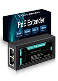 1 In 2 Out Gigabit Poe Extender, 2 Port Poe Repeater 100 Meters(328 Ft),Ieee 802.3Af/At Power Over Ethernet Poe Splitter To 2 Poe Devices Like Ip Cameras, Ip Phone, Wireless Ap