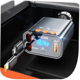 Bluetooth Car Adapter,5 In 1 Retractable Car Phone Charger With Bluetooth 5.3 Fm Transmitter,Handsfree Call And Mp3 Player,2 Retractable Cables And Usb Pd Charging Adapter For Cars Phone,Galaxy,Pixel