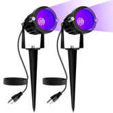 Halloween Led Black Light: 15W Spot Lights Outdoor Uv Spotlight For Halloween Christmas | 2 Pack 110V Plug-In Blacklight With Ip65 Waterproof For Party Body Paint Fluorescent Poster Neon Glow