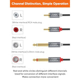CableCreation RCA to 1/4 Cable, Dual 1/4 inch TS to Dual RCA Stereo Audio Interconnect Cable, Gold Plated Copper Shell 2X 6.35mm 1/4 inch Male TS to 2 RCA Male, 6FT