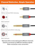 RCA to 1/4 Cable, Dual 1/4 inch TS to Dual RCA Stereo Audio Interconnect Cord, Gold Plated Copper Shell 2X 6.35mm 1/4 inch Male TS to 2 RCA Male, 3FT
