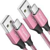 Pink Usb C Cable 6Ft Fast Charge, 2-Pack Usb A To Usb C Type Charger Cord For