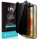 2 Pack L?k Privacy Screen Protector Designed For Iphone 12 And Iphone 12 Pro 5G 6.1 Inch Tempered Glass High Clear, Case Friendly, Come With Installation Tray -Black