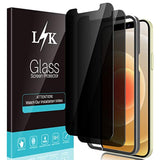 2 Pack L?k Privacy Screen Protector Designed For Iphone 12 And Iphone 12 Pro 5G 6.1 Inch Tempered Glass High Clear, Case Friendly, Come With Installation Tray -Black