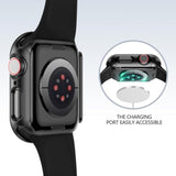 Hard Pc Case For Apple Watch Screen Protector 44Mm Se/Se 2Nd Generation/Series 6 Series 5 Series 4 Built-In Tempered Glass Screen Overall Protective Slim Bumper Face Cover Compatible Iwatch 44Mm