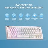 Mini 60% Gaming Keyboard, Rgb Backlit Ultra-Compact Keyboard, Ts68 Ergonomic Waterproof Mechanical Feeling Office Computer Keyboards For Pc, Mac, Ps4, Xbox One Gamer