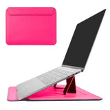 Laptop Sleeve Compatible With 13-13.3 Inch Macbook Air/Pro, Protective Notebook Carrying Case, Pu Leather Laptop Case With Stand For Dell Asus Lenovo Macbook, Rose