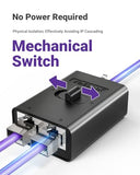 2 Port Rj45 Network Switch, Ethernet Splitter 2-In 1-Out Or 1-In 2-Out, Power-Free Passive Ethernet Selector 1000Mbps Cat6/ Cat5E/ Cat5, Poe, Slide Switch, Rj11, Rj12, 1 Pack