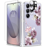 Samsung Galaxy S25 Ultra Case, Floral Clear Slim Shockproof, Screen & Camera Protector