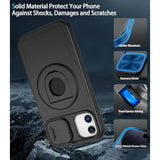 Magnetic iPhone 11 Case with Built-in Camera Cover and Kickstand, Compatible with Magsafe, Heavy Duty Protective Phone Case for iPhone 11/XR 6.1" Black