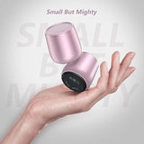 Small Bluetooth Speaker, Waterproof Mini Portable Wireless Speaker, Punchy Bass Rich Audio Stereo Pairing,Handheld Pocket Size For Hiking Biking Gift Laptop Tablet (Rose Gold)