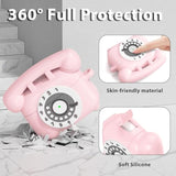 Airpods Pro 2 Case With Cleaner Kit, Retro Phone Design For Airpod Pro 2Th Generation Case Cover, Soft Silicone Shockproof Protective Case For Air Pods 2 Cases Cute (Pink)