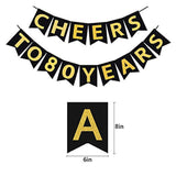 80Th Birthday Party Decorations Kit- Gold Glittery Cheers To 80 Years