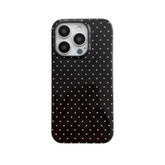 Aesthetic Polka Dot Retro Phone Case For Iphone 16 Pro Max 6.9",Vintage Trendy Unique Simple Pattern Design Elegant Chic Pretty Stylish Protective Girls Women Cases For I16Promax Black