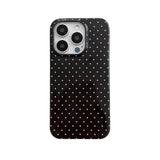 Aesthetic Polka Dot Retro Phone Case For Iphone 16 Pro Max 6.9",Vintage Trendy Unique Simple Pattern Design Elegant Chic Pretty Stylish Protective Girls Women Cases For I16Promax Black