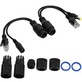 12V Poe Adapter, Power Over Ethernet Passive Poe Adapter Cable Splitter Injector For Surveillance Camera(Black)