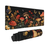 Vintage Mushroom Gaming Mouse Pad, Large Non-Slip Rubber Base Mousepad Xl 31.5X11.8In, Keyboard Mouse Mat, Desk Pad With Stitched Edges For Gamer Home&Office