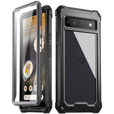 Guardian 6Ft Drop Tested Case For Pixel 6A 5G - Built-In Screen Protector, Full Body Hybrid Shockproof, Black/Clear