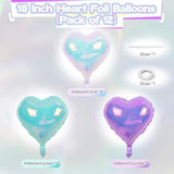12 Pcs 18" Iridescent Crystal Heart Balloons for Parties