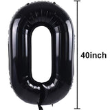 40 Inch Black Large Numbers Balloons 0-9,Number 3 Digital 3 Helium Balloons,Foil Mylar Big Number Balloons For Birthday Party Supplies Decorations
