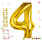 40 Inch Number Balloon 0-9 Gold Large Number 4 Balloons,Digital Balloons For Birthday Party Celebration Decorations Supplies, Helium Foil Number Balloons For Wedding Anniversary