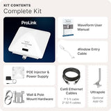Prolink: Directional Outdoor 5G Nr Sa/Nsa Modem | X62 Modem Dual Sim | 4X4 High-Gain Antenna | Ip65 Waterproof Cpe For T-Mobile, Verizon, At&T | Up To 2.5 Gbps | Includes Window Entry Cable