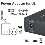 A Pair Of Gigabit Ethernet Bidi Media Converter, Singlemode Single Lc Fiber To Ethernet Rj45 Converter For 10/100/1000Base-Tx To 1000Base-Lx, Ul Certified, Up To 20-Km