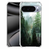 Case for Google Pixel 10/10 Pro with Forest Design,Mountain and Birds Beautiful Scenery Nature Pattern,Soft TPU Bumper Phone Cover(P10,Wood)