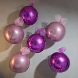 6 Pcs Hot Pink Pink Round Foil Balloons, 22 Inch Giant 4D Metallic Balloons