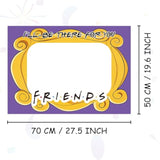 Friends Themed Photo Booth Props, 27.5 x 19.6 in Photo Booth Frame Friends Merchandise Party Decorations Supplies for Birthday, Graduation, Festivals, Anniversary, Wedding (Yellow Photo Frame Style)