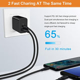 20W Android Samsung Usb C Charger Block Fast Charging For Samsung Galaxy S25 Ultra/S25+/A35/A23/A16/S24 Ultra/S24Fe/S24 Plus/A55/A35/S23 Ultra/S23Fe/A15/A14, Usb C+Qc3.0 Fast Wall Charger Adapter Cube