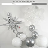 Metallic Silver And White Balloon Arch 128Pcs Winter Wonderland Snowflake Balloon Arch Perfect For Christmas Decor Snowman Birthday Parties, New Year,Princess Party, And Snowflake Party Decorations
