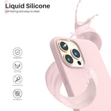 Compatible With Iphone 13 Pro Max Case 6.7", Slim Liquid Silicone 3 Layers Full Covered Soft Gel Rubber Case Cover 6.7 Inch-Chalk Pink