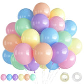 Pastel Balloons, 12 Inch Easter Balloon, 60 Pcs Pastel Rainbow Balloons Assorted Colors For Easter, Unicorn Party, Rainbow Party, Baby Shower,Spring Birthday, Wedding Decorations