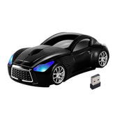 Car Mouse Wireless Cool Sport Car Shaped Computer Mice With Led Headlight Usb Receiver 1600 Dpi 3 Buttons 2.4Ghz Portable Optical Mini Small Mouse For Laptop Pc Desktop Computer Kids Gift (Black)