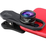 180° Fisheye Clip-On Lens for iPhone Samsung and Android Smartphones