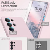 For Samsung S25 Ultra Case, Liquid Silicone Case With Camera Protection With Microfiber Lining Shockproof Phone Case Cover For Galaxy S25 Ultra 6.9 Inch, Pink