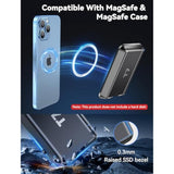 Magnetic Hard Drive Case For Samsung T7 & Touch Ssd With 10Gbps Type-C Cable Compatible With Iphone 17 Pro & Pro Max Magsafe External Solid State Drive Sleeve - Black