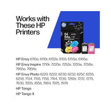 64Xl/64 Black High Yield And Tri-Color Standard Yield Ink Cartridges, 2/Pack