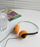 Retro Over-Ear Headphon Retro Wired Headphones Retro Orange Foam, Headphone with Adjustable Headband for Most Mobile Phones Playback Pevices