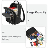 Mini Backpack For Women, Waterproof Stylish Daypack Purse Shoulder Bag With Usb Charging Port, Lightweight Small Casual Daily Travel Backpack, Lady Girls Gifts For Work School, 2Pcs Sets, Black
