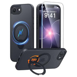iPhone 17e/16e Case with 360 Spin Magnetic Stand, Black