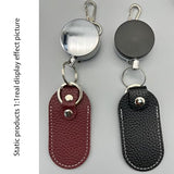 2-Pack Usb Flash Drive Holder In Leather Case With Anti-Theft Retractable Keychain