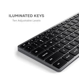 Slim X3 Bluetooth Backlit Keyboard For Mac, Illuminated Keys & Multi-Device Sync, For Macbook Air/Pro M5/M4, Ipad Air/Pro M5/M4/M3, Ipad Mini, Mac Mini, Imac - Space Gray
