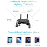 For Ios To Micro Usb Data Cable For Dji Spark, Dji Mavic Pro/Mini 1St & Se/2 Series/Air 1St Drone Controller, Link For Iphone 14 13 12 11 Pro Max Ipad 9Th/8Th/7Th/6Th/5Th Gen (1Ft/30Cm)