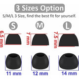 Replacement Earbuds Tips Silicone Ear Tips For Jbl Tune 230Nc Tws/Tune 125Tws /Tune 130Nc Tws/Vibe 200Tws / Free X,Fit In Case, Buds Tips,6 Pairs S/M/L 3 Size,Black713