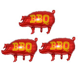 Bbq Party Balloons, Pig Shaped Bbq Mylar Foil Balloon For Birthday Baby Shower Wedding Summer Decorations Supplies